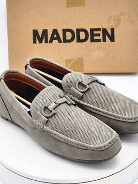 Madden Seilix Grey Driving Loafers Men’s Size 11 Slip On Moc Toe Casual Shoes
